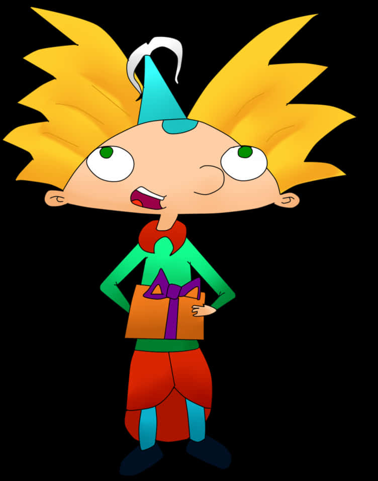 Hey Arnold Character Birthday Hat PNG