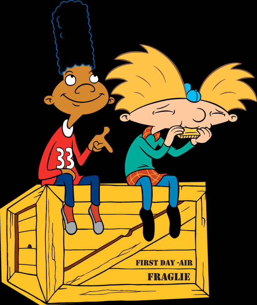 Download Hey Arnold Characters Geraldand Arnold | Wallpapers.com