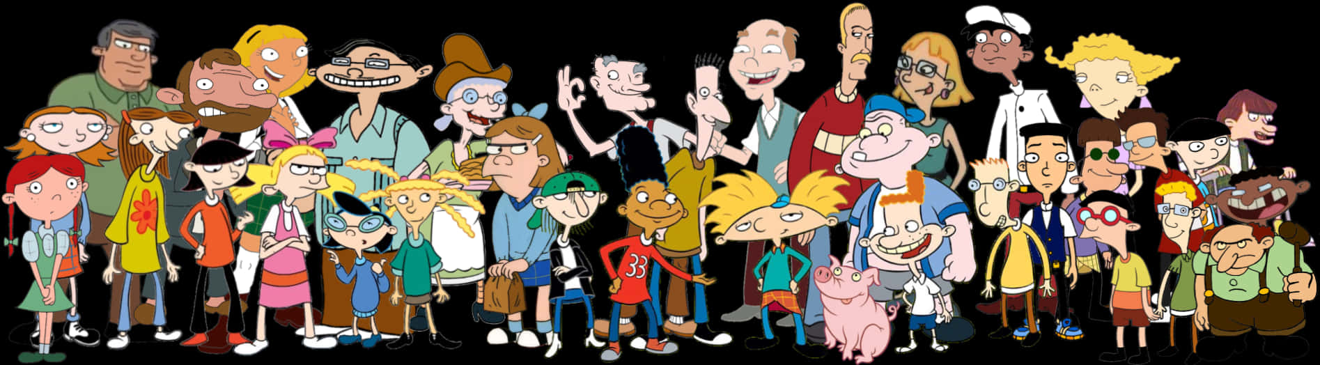 Hey Arnold Characters Lineup PNG