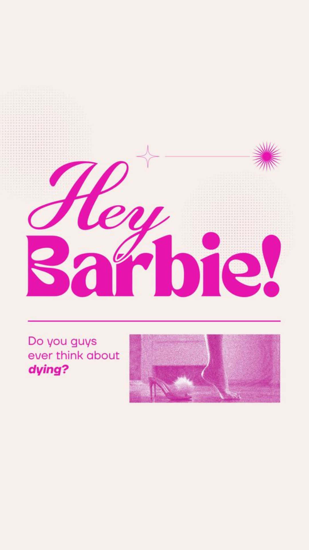 Hey Barbie Graphic Design Wallpaper