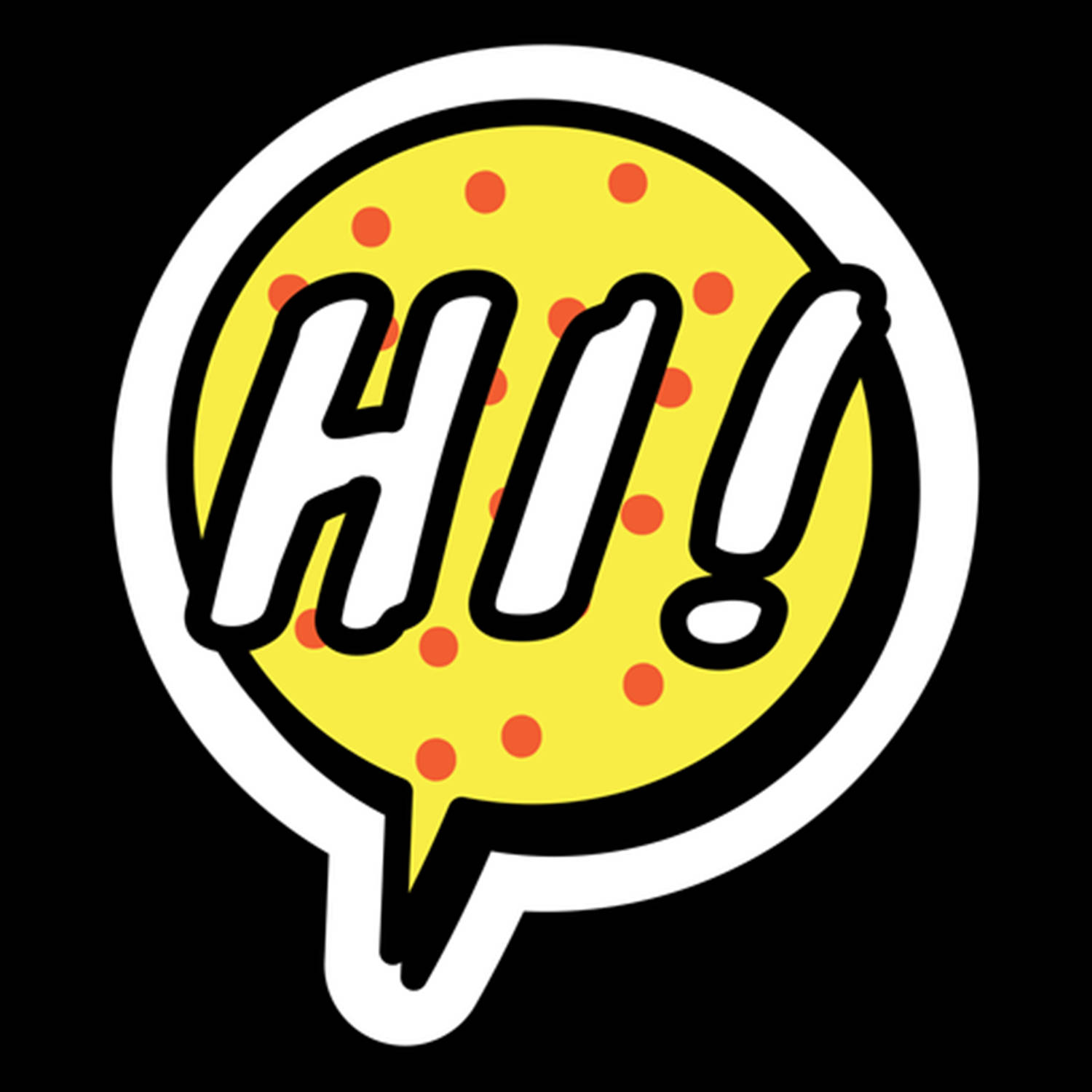 Vibrant Yellow Speech Bubble Saying "Hi" Wallpaper