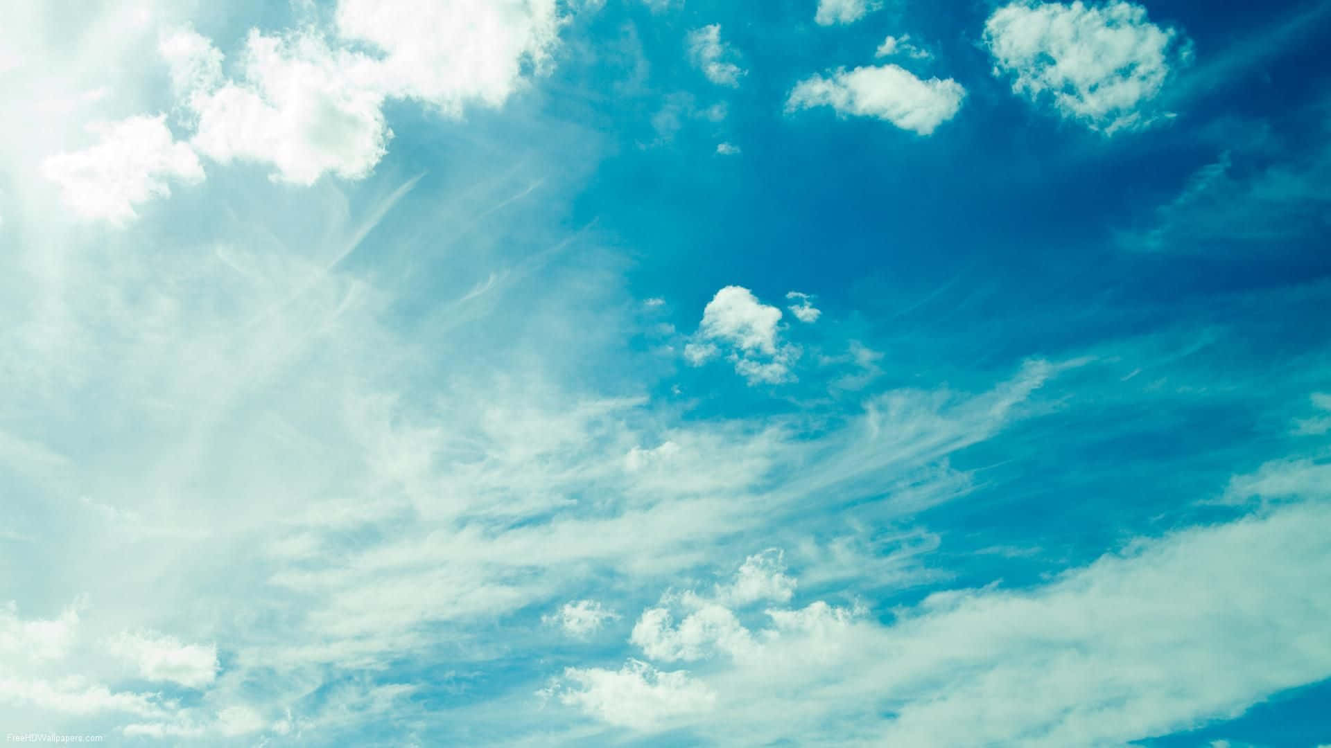 Hi Res Cerulean Sky With White Clouds Wallpaper