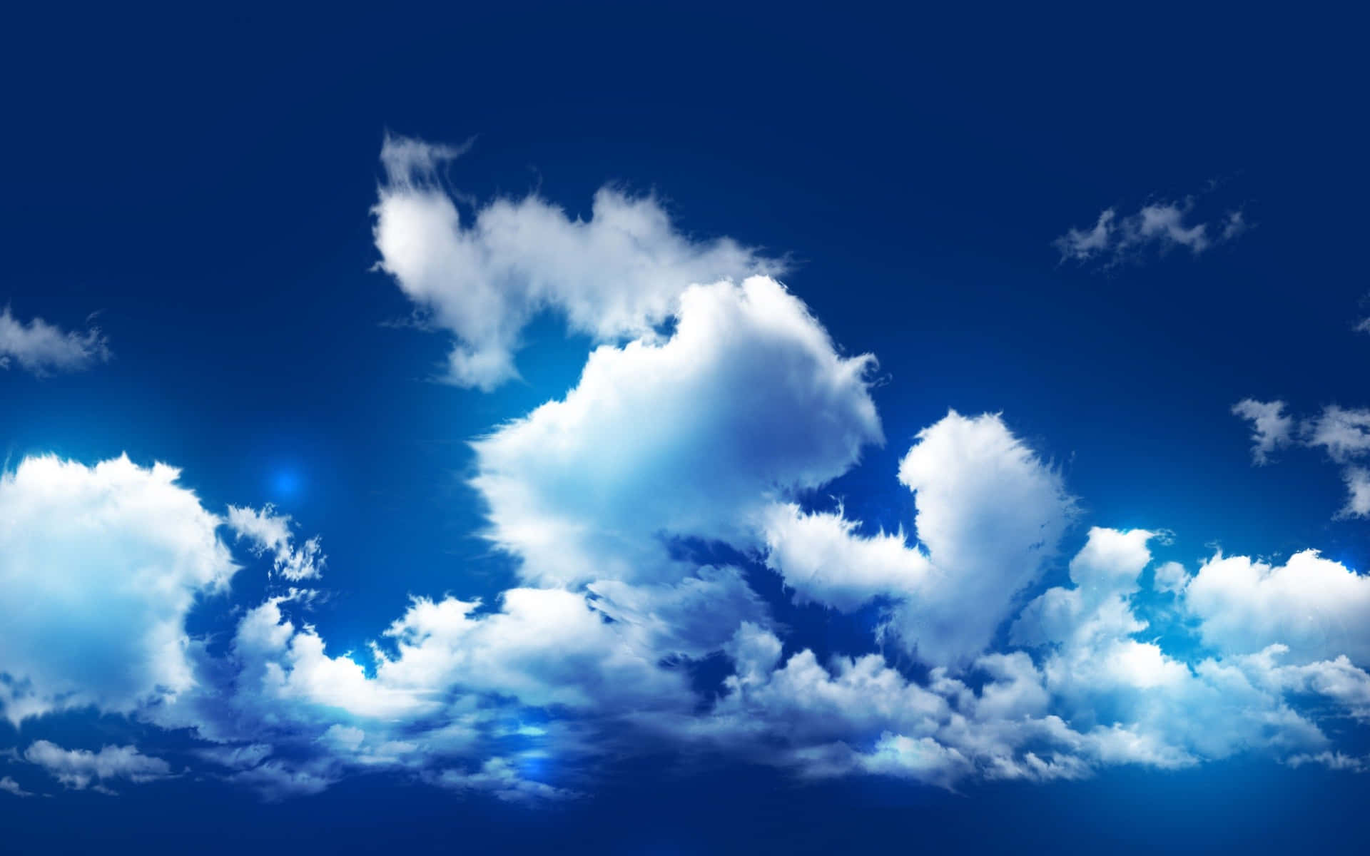 Hi Res Sky With Fluffy Clouds Wallpaper