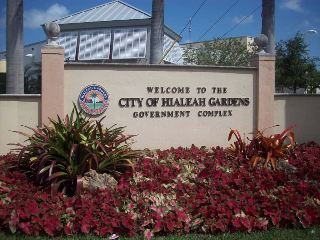 Hialeah Gardens Government Complex Welcome Sign Wallpaper