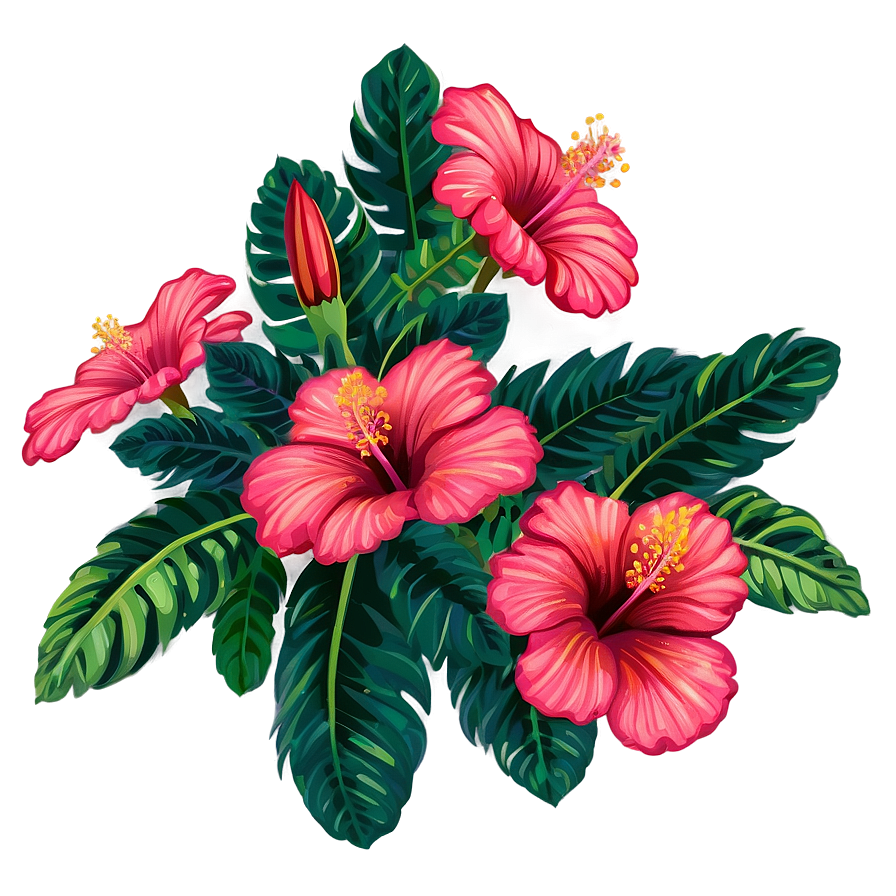 Hibiscus Flower Bush Png 06122024 PNG