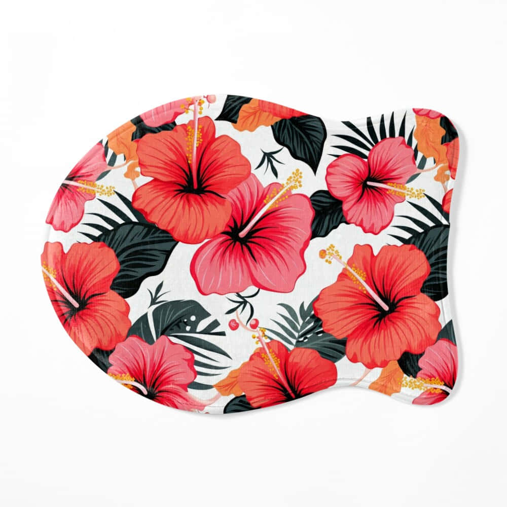 Hibiscus Flower Pattern Mouse Pad Wallpaper