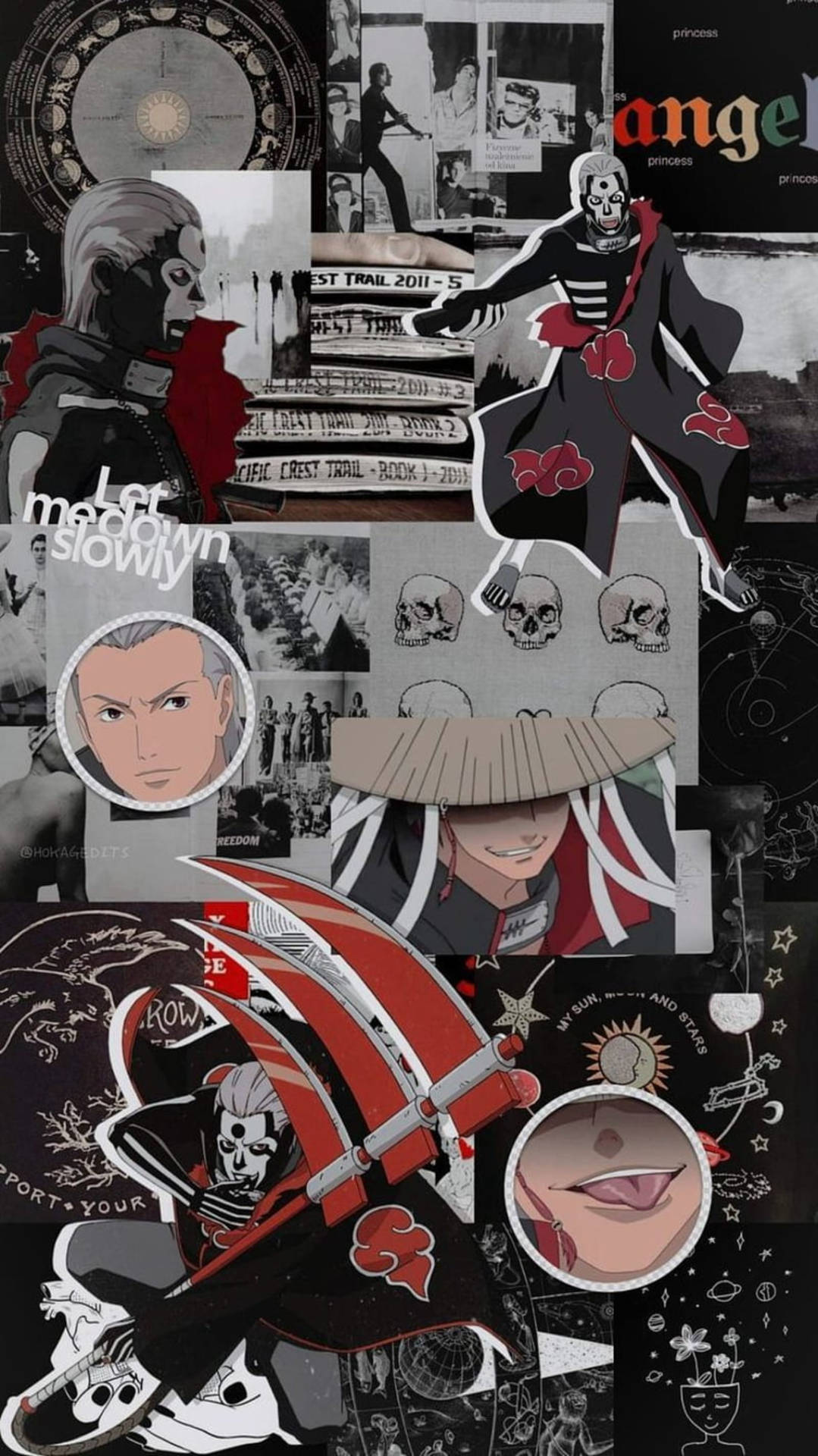 Hidan Akatsuki Mood Board Collage Sfondo
