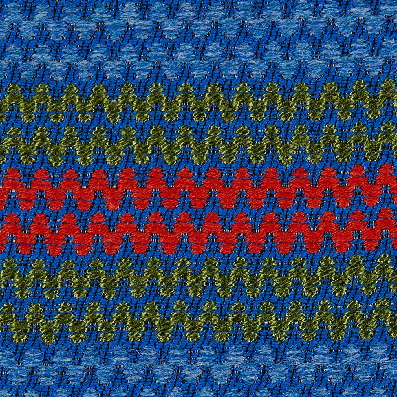 A Blue And Red Striped Fabric