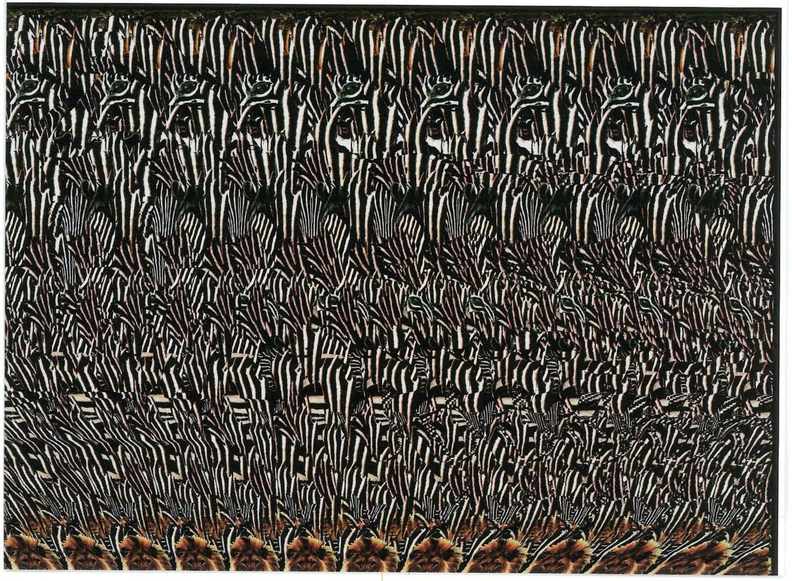 A Black And Brown Painting With A Pattern Of Stripes