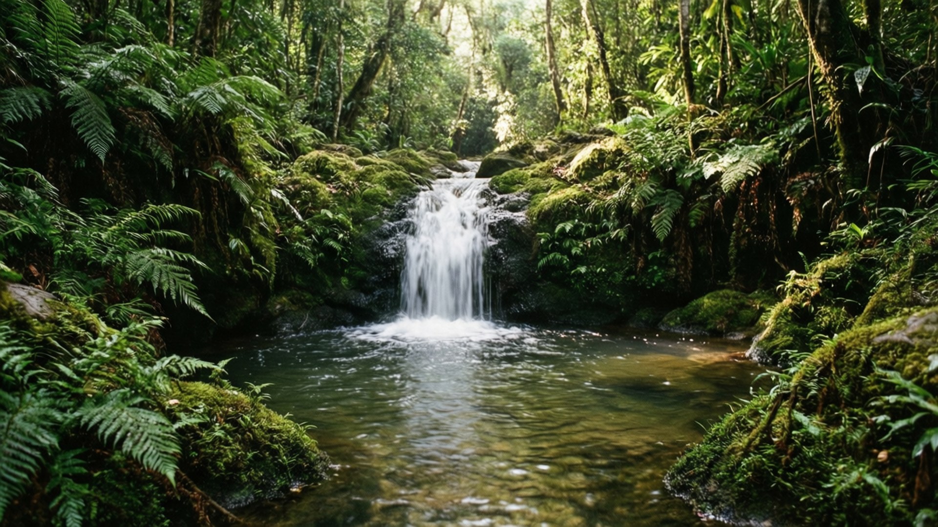 Air Terjun Tersembunyi Wallpaper