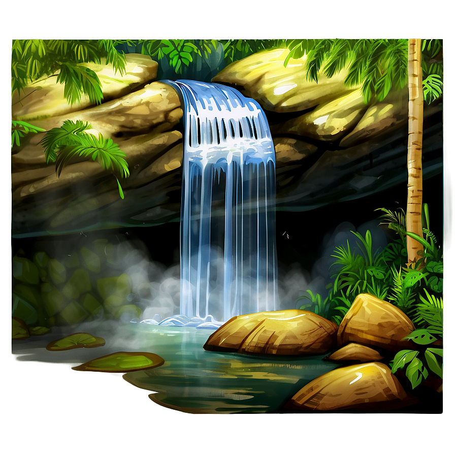 Hidden Cave Behind Waterfall Png 99 PNG