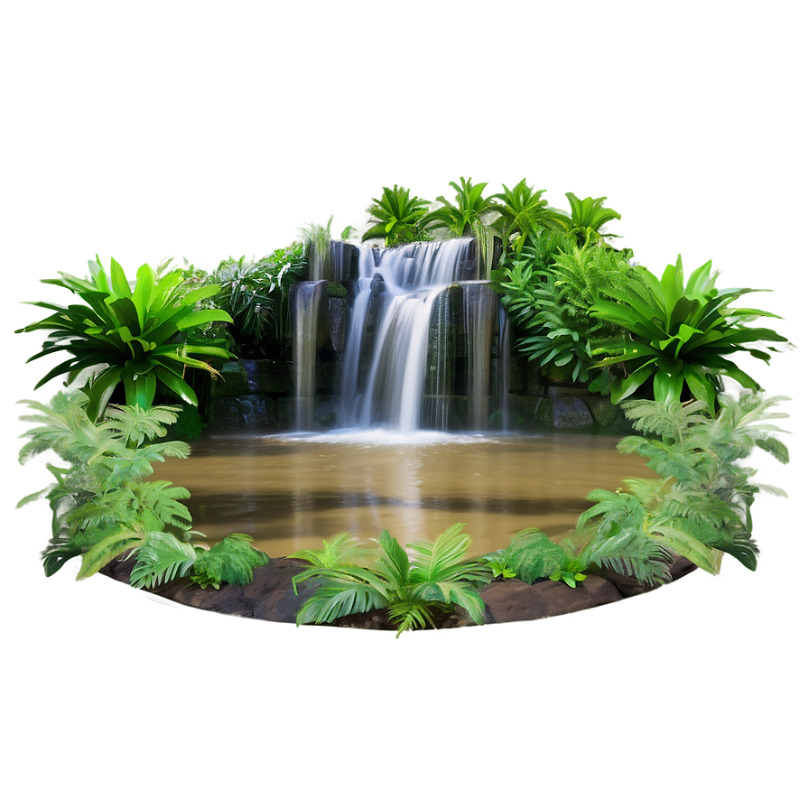 Hidden Waterfall Oasis Png Ghk47 PNG