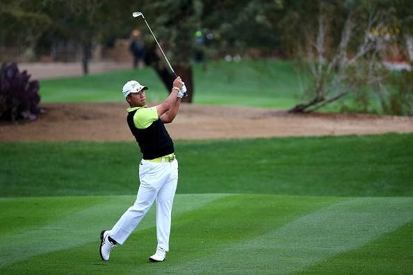 Hideki Matsuyama Playing In Golf Course Wallpaper