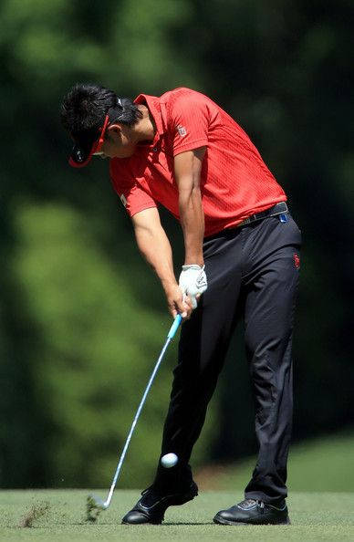 Hideki Matsuyama Striking Golf Ball Wallpaper