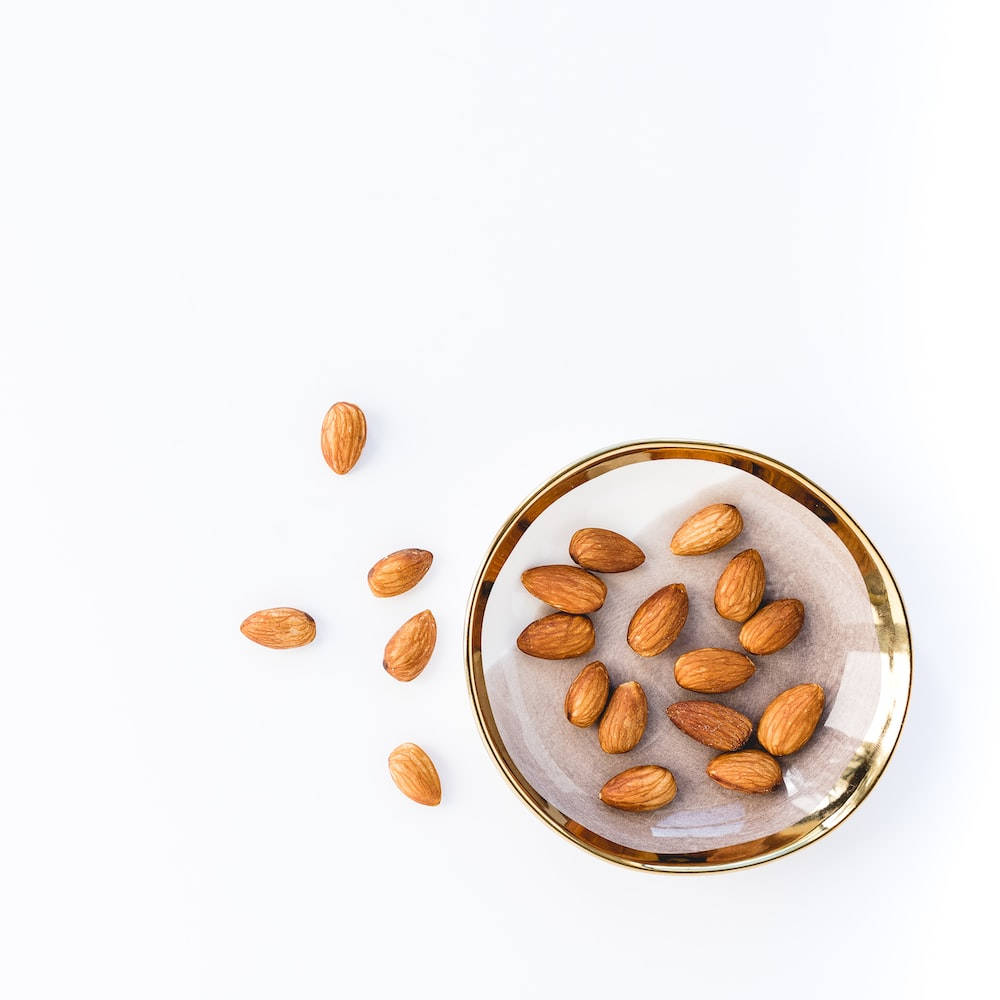 High Angle Shot Almond Nuts Wallpaper