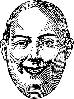 High Contrast Man Smile PNG