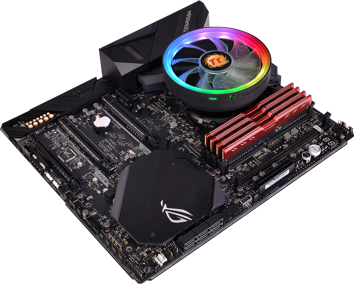 High End Gaming Motherboardwith R G B Cooling PNG