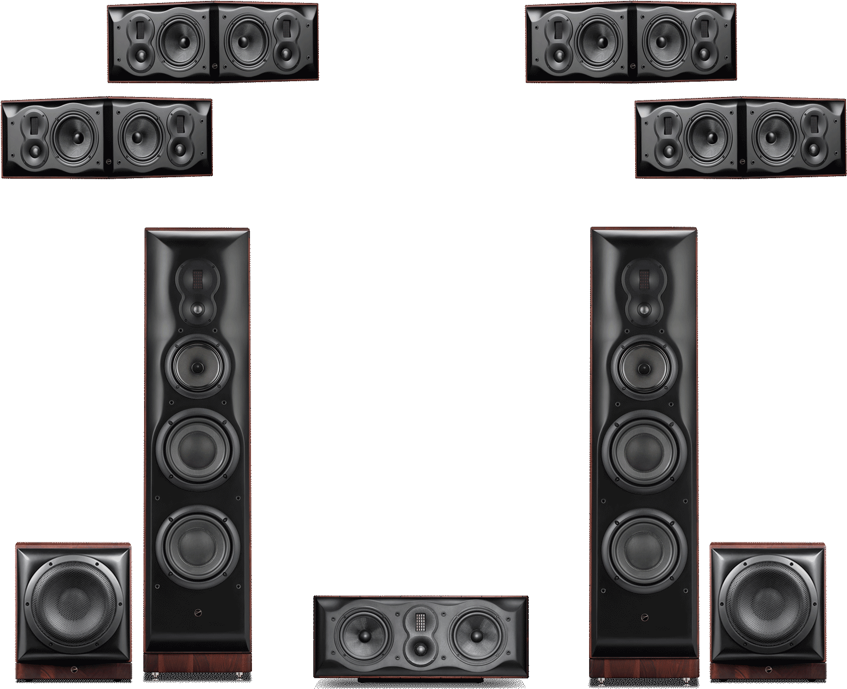High End Surround Sound Speaker System PNG