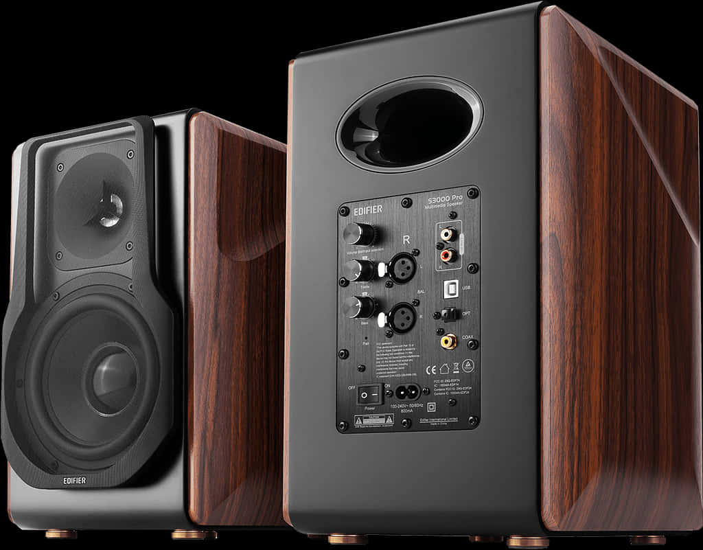 High End Wooden Speaker System PNG