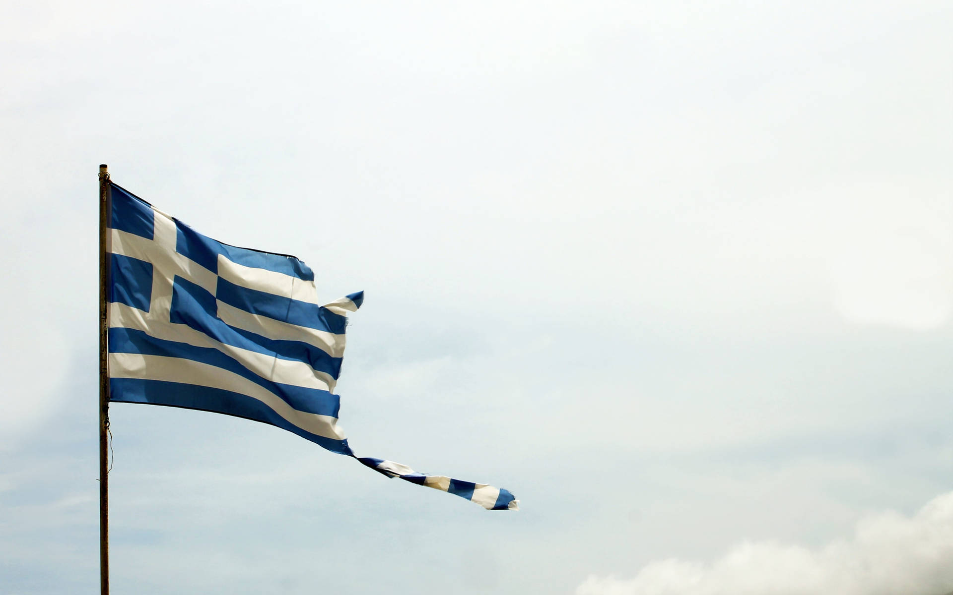 Højt Græsk Flag Wallpaper
