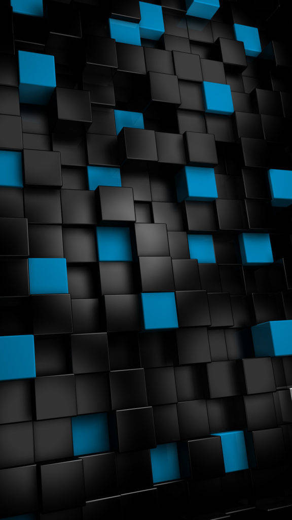 Høj kvalitet sort 3D kuber Wallpaper