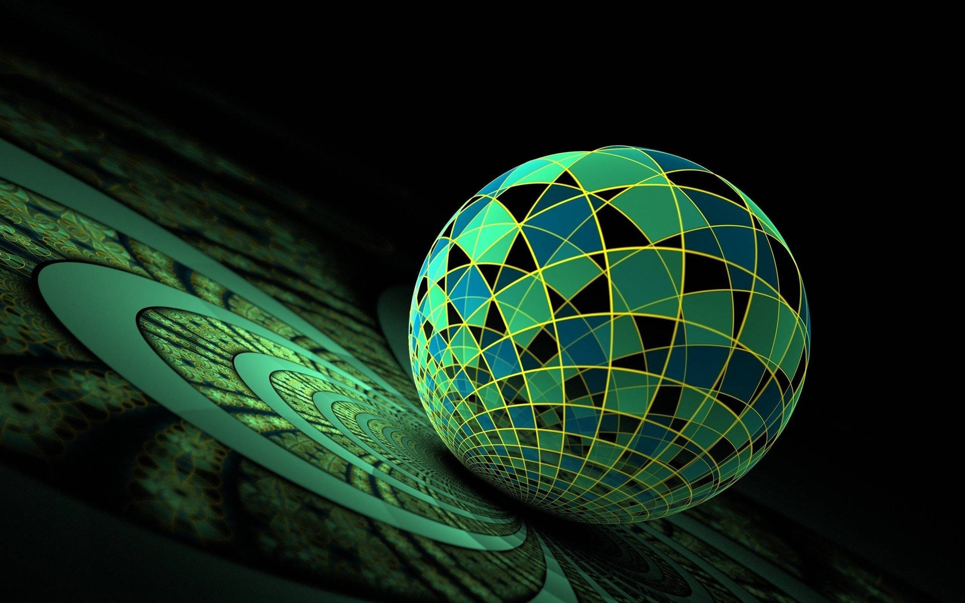 High Res Green Patterned Ball Wallpaper