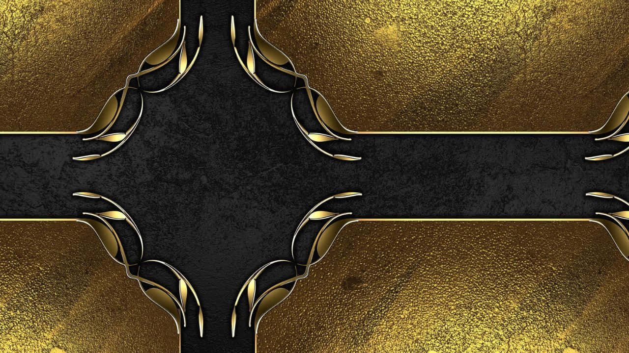 Luxurious Black and Gold Background with Brilliant Reflections