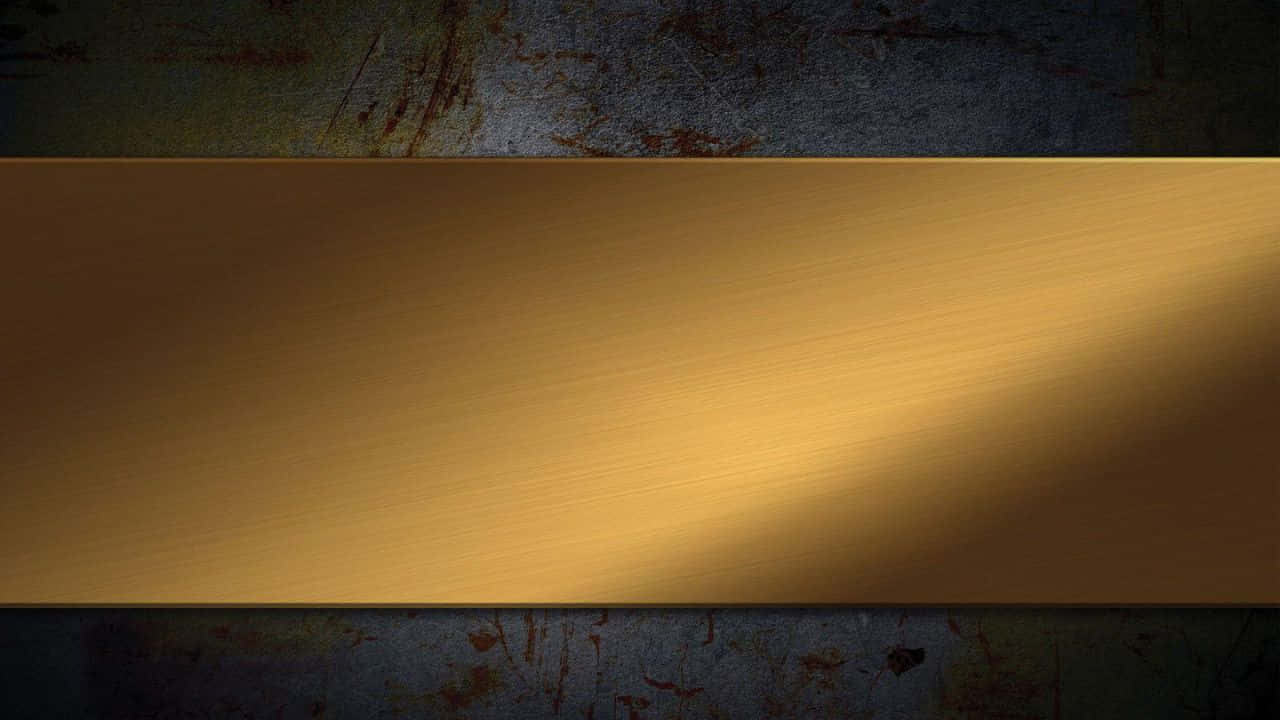 Gold Metal Plate On A Rusty Background