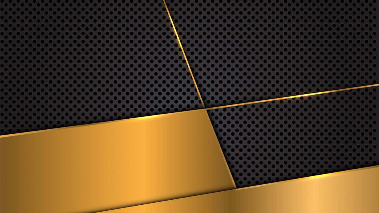 Gold Metallic Background With Black Stripes