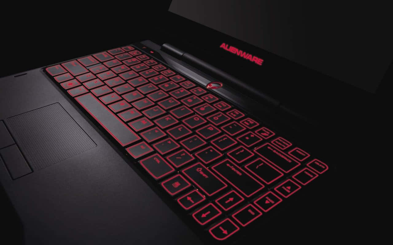 High Resolution Black Background Red Keyboard