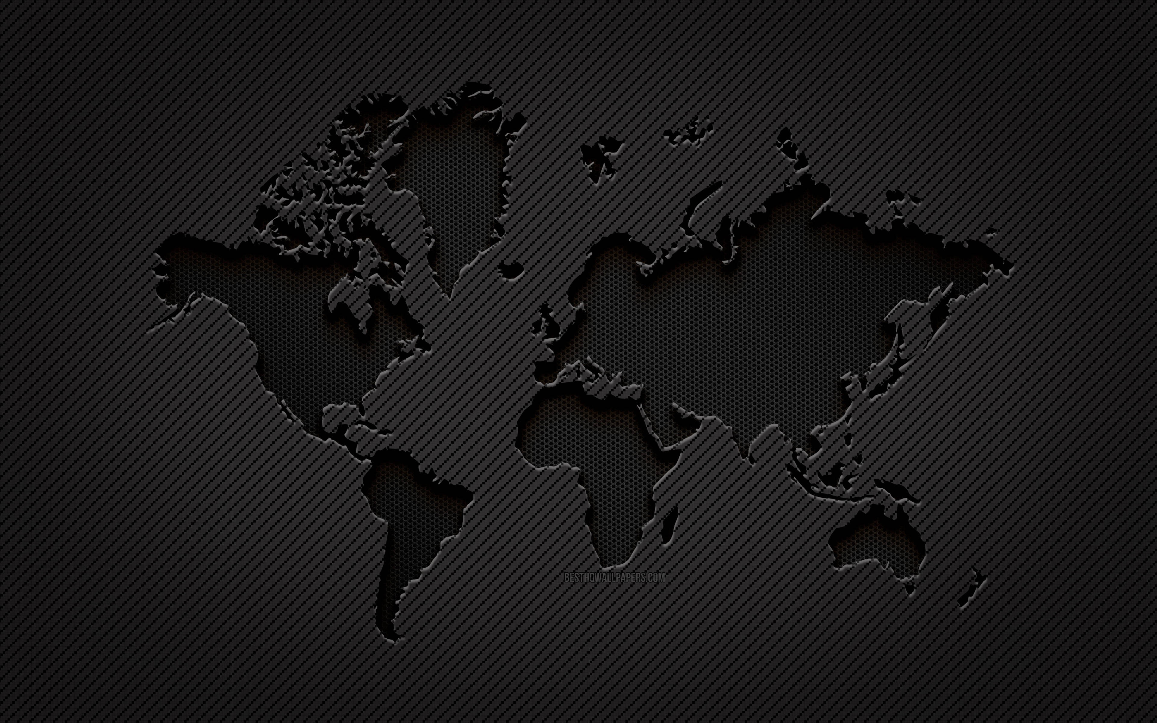 High Resolution Black Engraved World Map Wallpaper