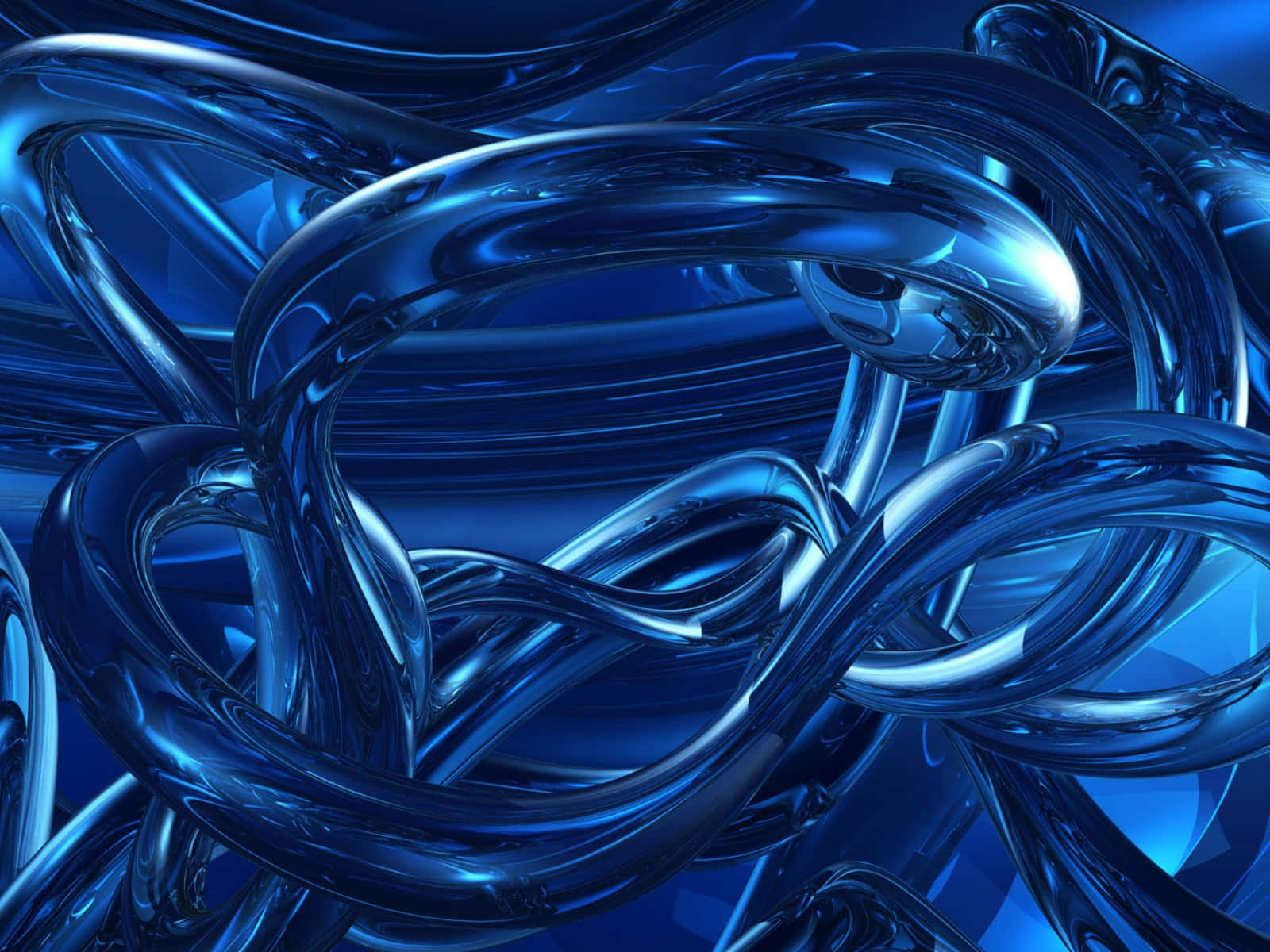 En blå abstrakt baggrund med mange swirls og spirals