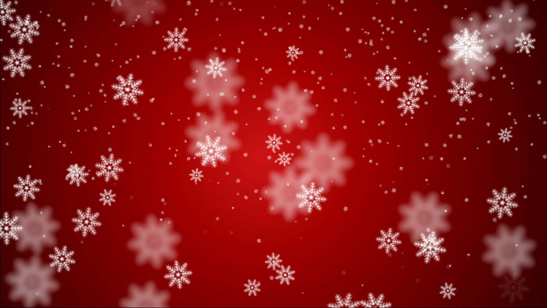 Coposde Nieve De Navidad Sobre Fondo Rojo