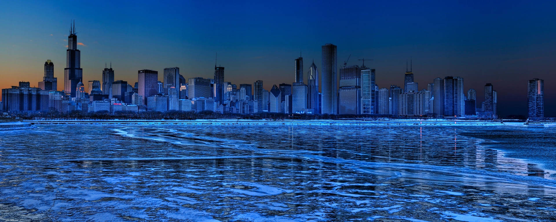 High Resolution Dual Monitor Chicago Waterfront Wallpaper