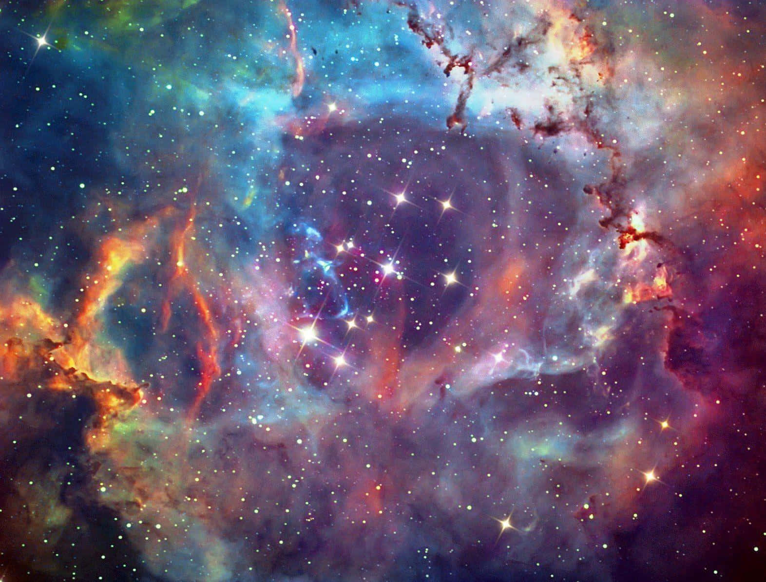 Högupplöstbakgrundsbild Av Galaxen Rosette-nebulosan.