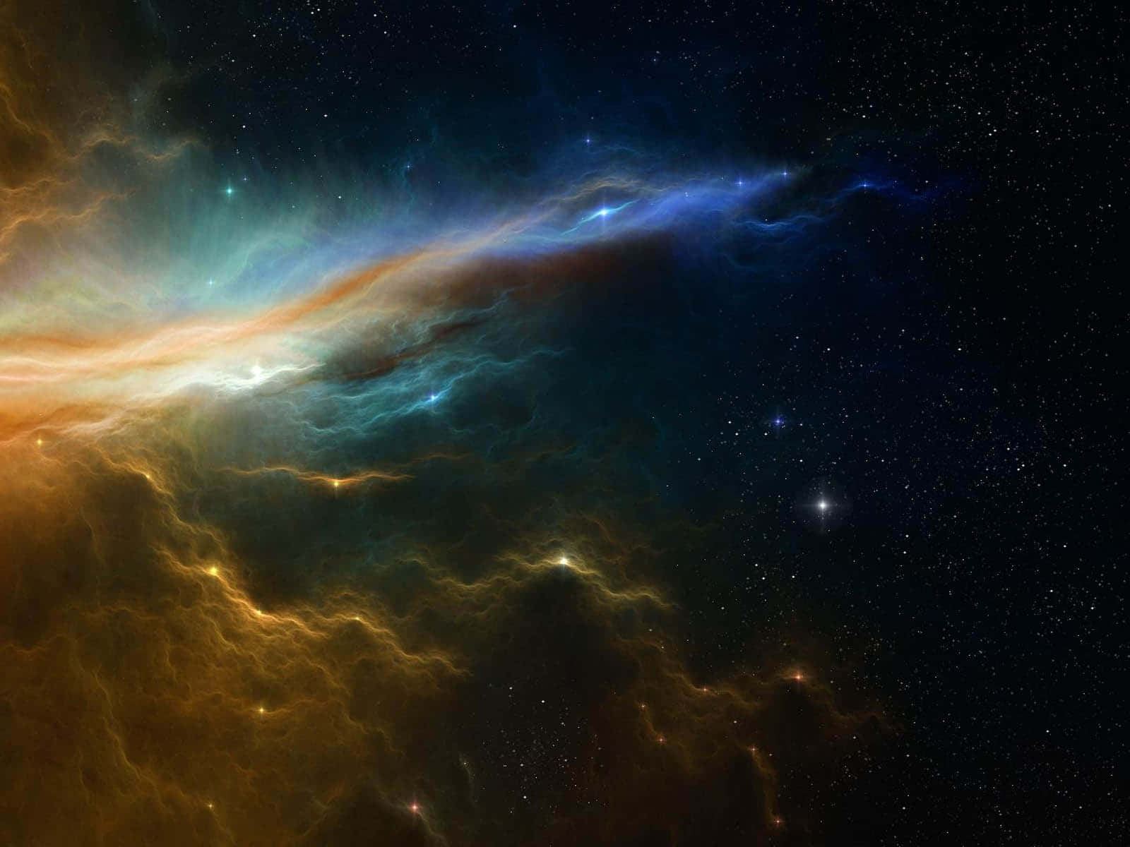 Högupplöstbakgrundsbild Av Gula Galaxen Hubble.