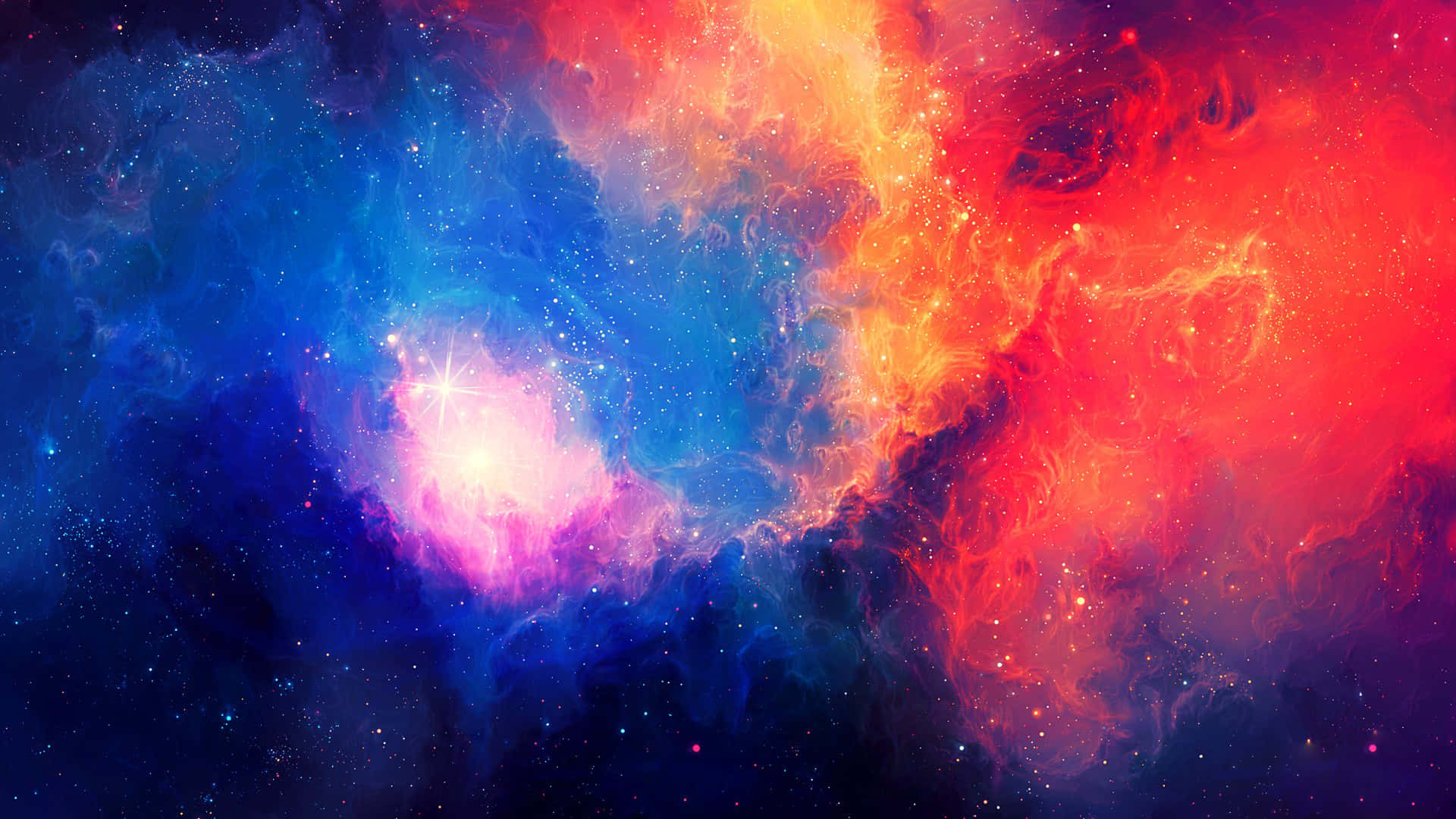 High Resolution Galaxy Blue Red Background
