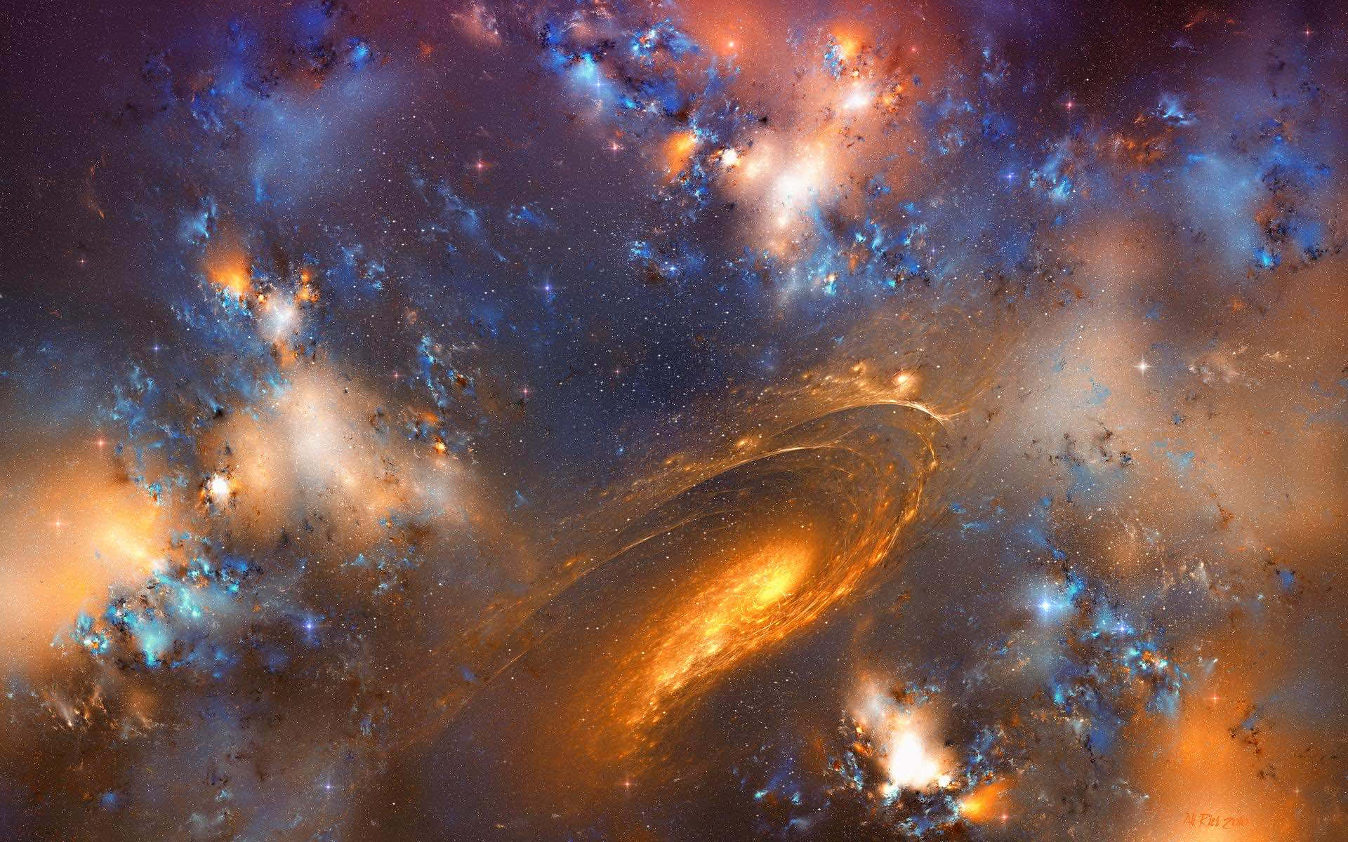 High Resolution Galaxy Orange Background