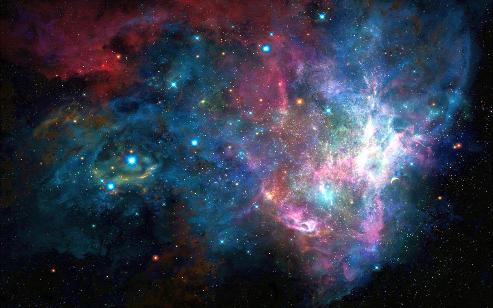Högupplöstbakgrund Med Multifärgade Galaxer.