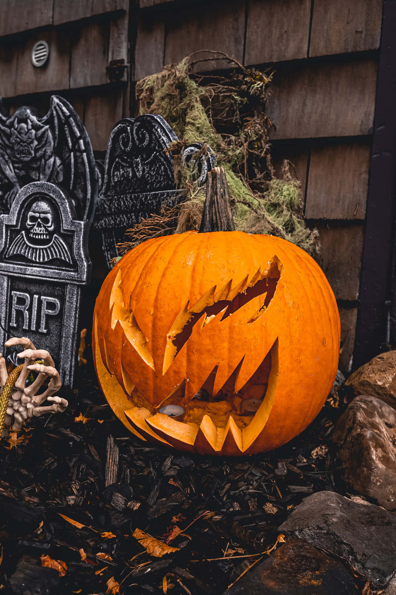 Lav High Resolution Halloween baggrund med Jack-O-Lantern oprettelse