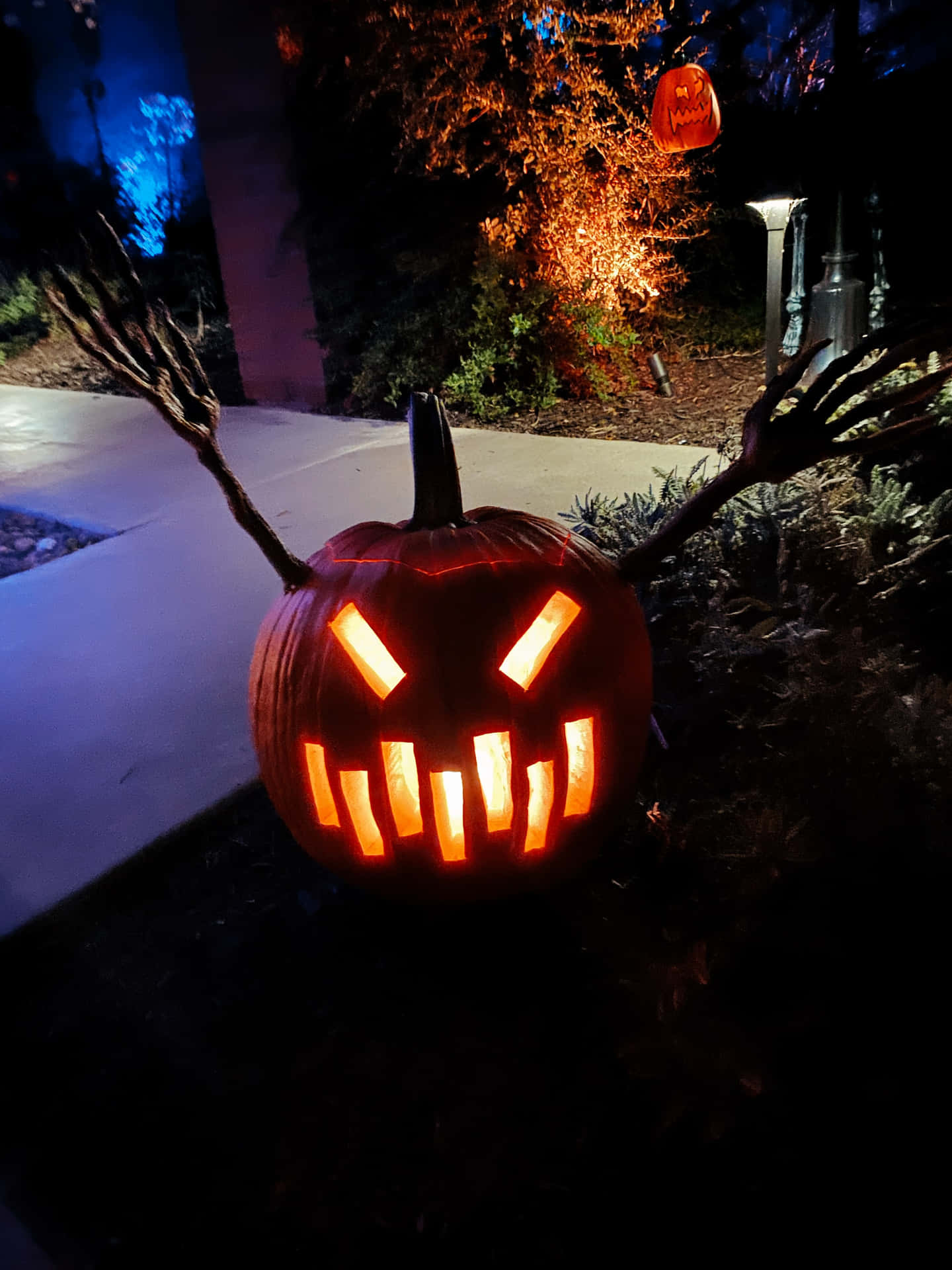 Läskigjack-o-lantern Halloween Bakgrund I Hög Upplösning.