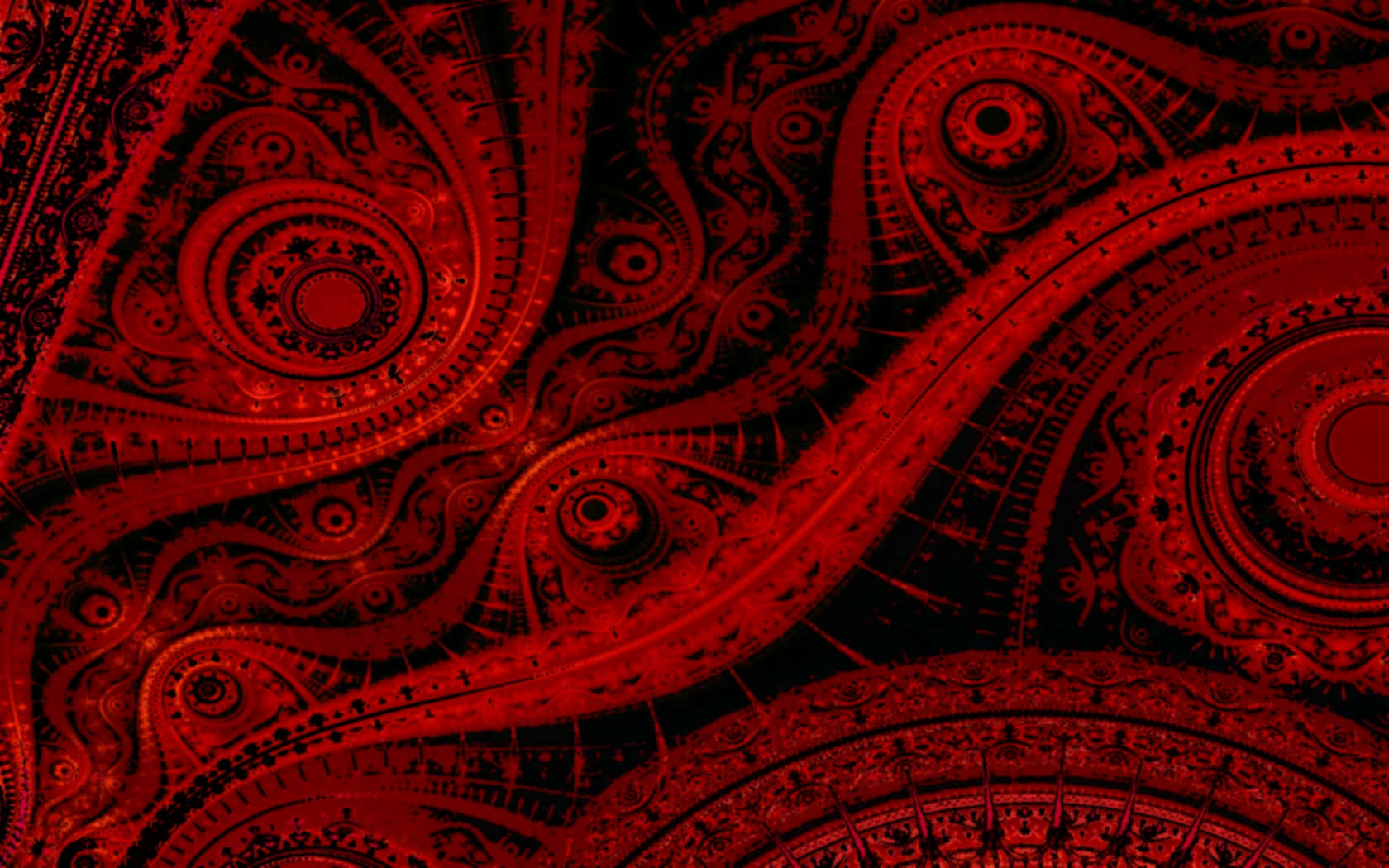 A Red And Black Paisley Pattern
