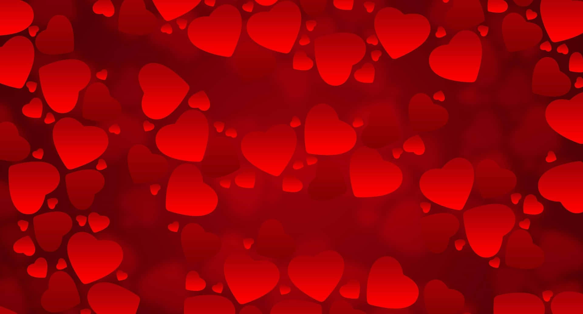 Red Hearts On A Red Background