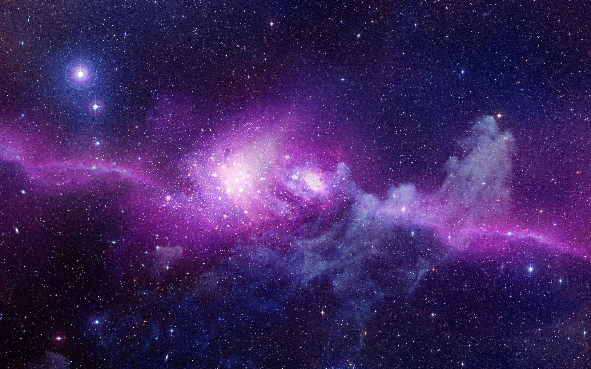 Fondosde Pantalla De Alta Resolución De Nubes Púrpuras Iluminadas Por Estrellas Fondo de pantalla