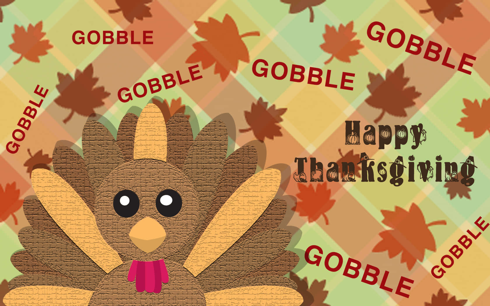 High Resolution Thanksgiving Turkey Saying Gobble Background