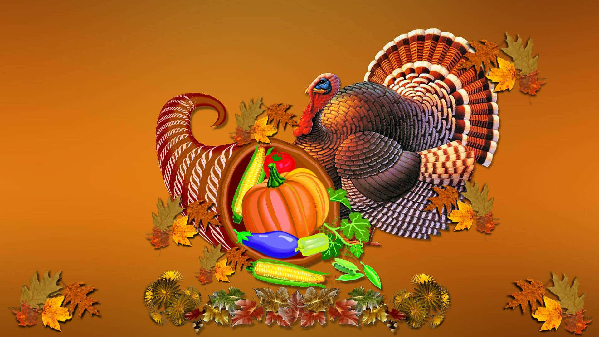High Resolution Thanksgiving Turkey And Vegetables Background