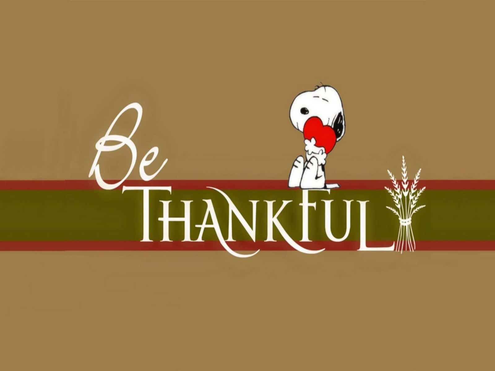 Fondode Pantalla De Alta Resolución De Snoopy En El Día De Acción De Gracias, Sé Agradecido.