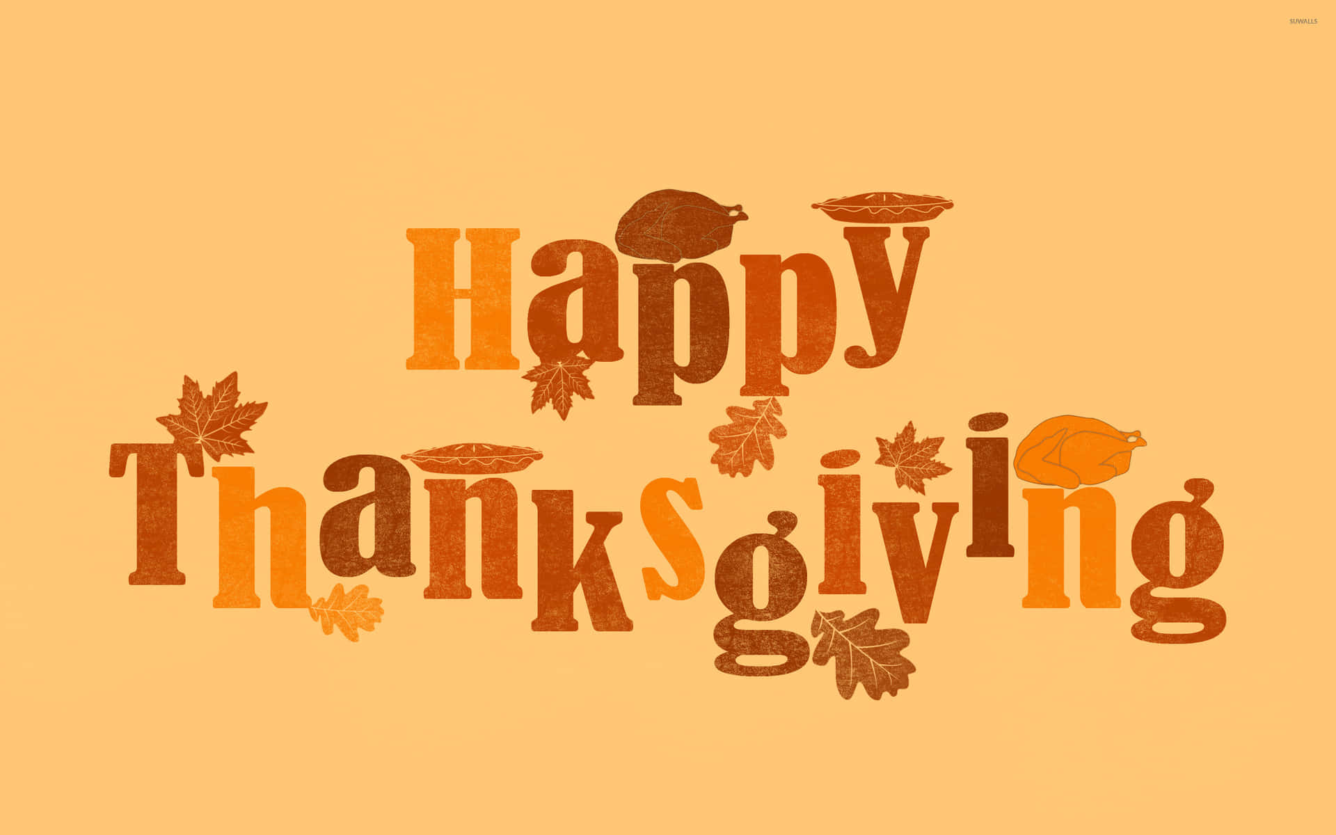 Högupplösningsbakgrundmed Pastellbrun Mångsidig Thanksgiving-hälsning