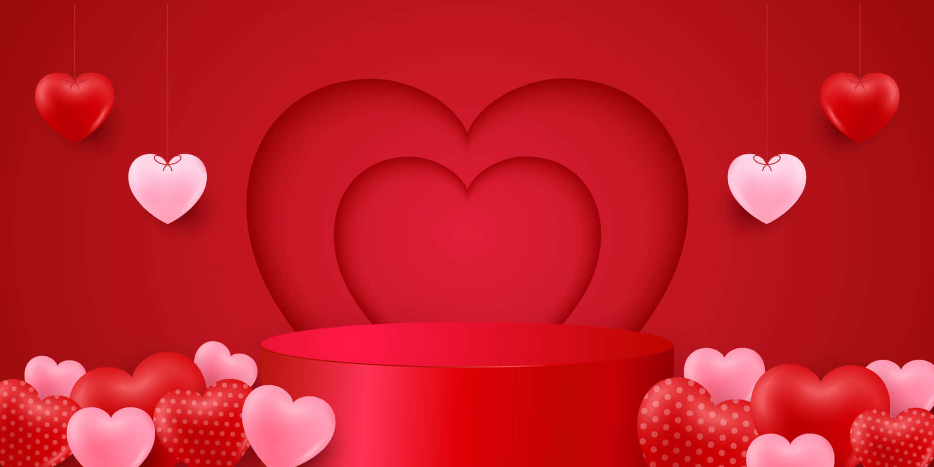 Fondode Pantalla De San Valentín Con Forma De Corazón Rojo.