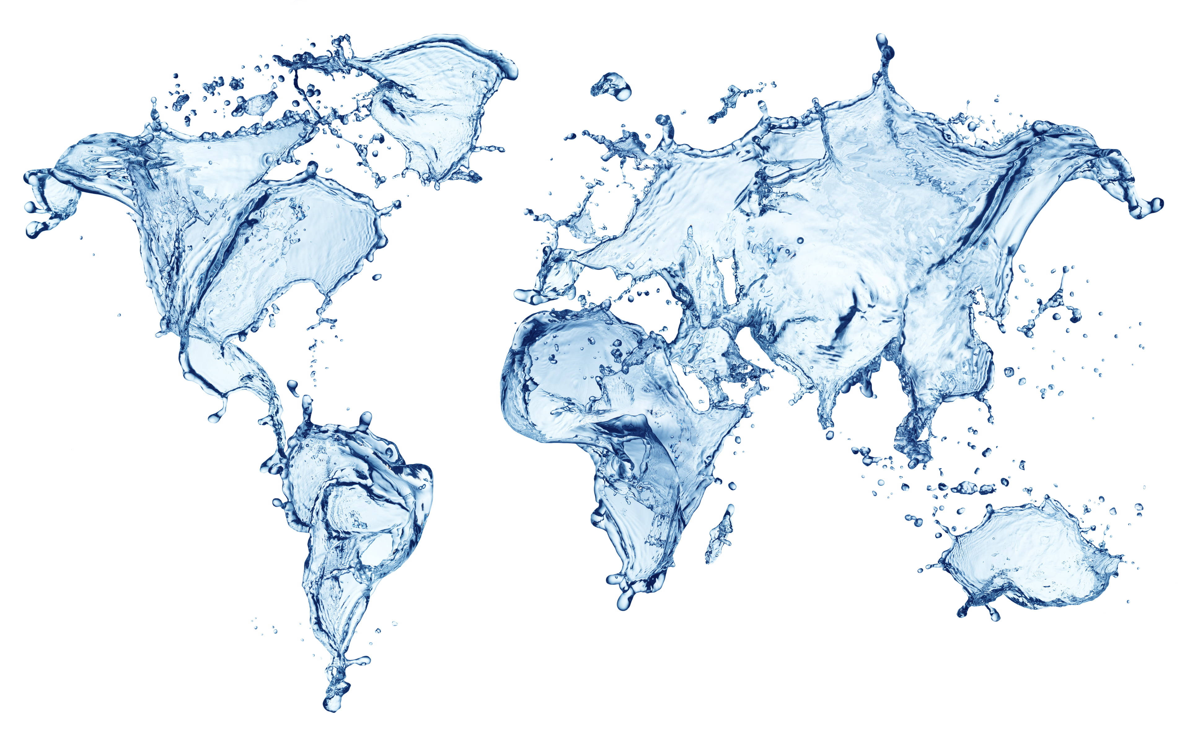 High Resolution Water Splash World Map Wallpaper